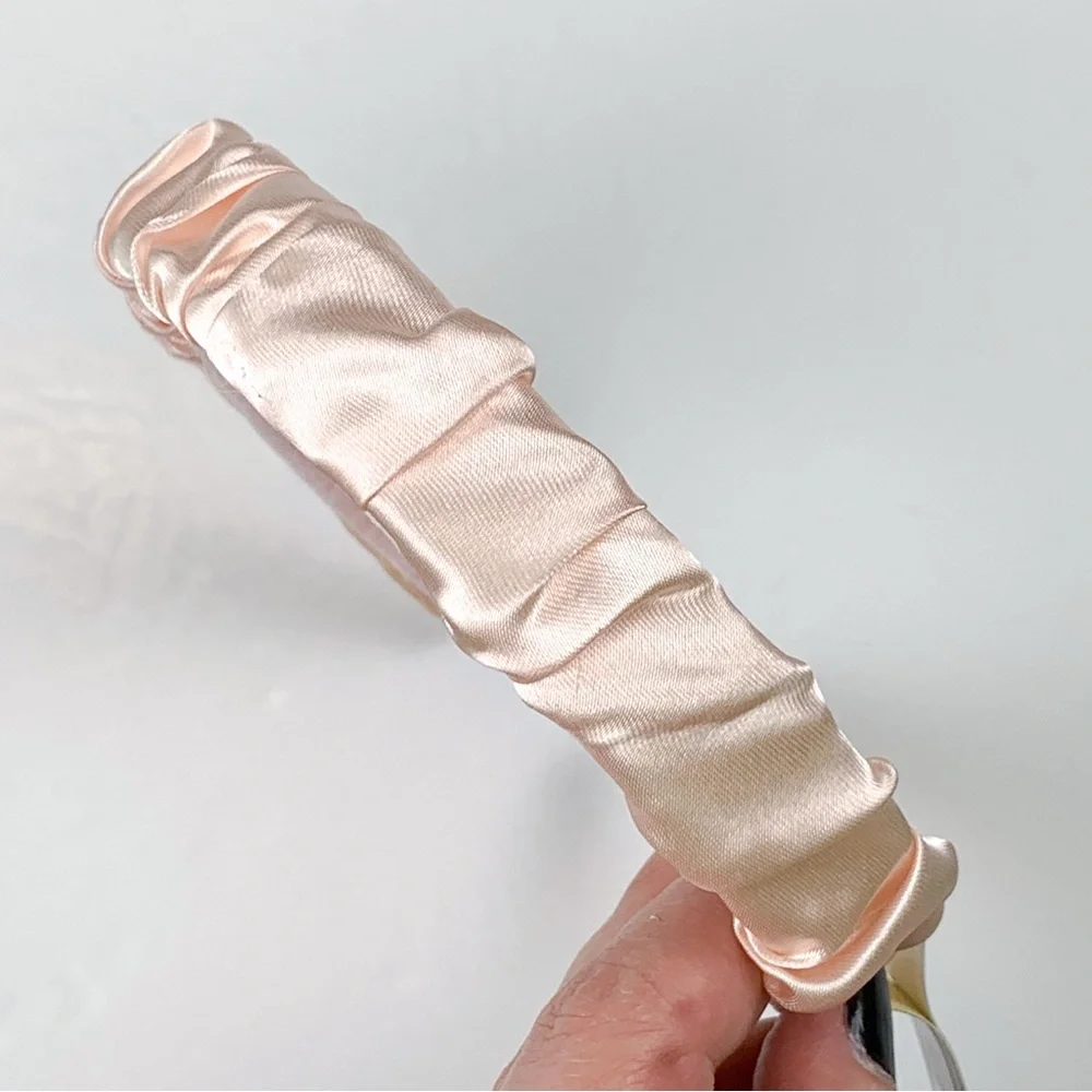 Pink satin headband women's 2009 Target band covered in blush pink fabric